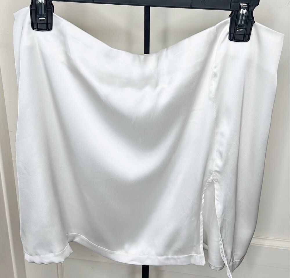 Princess Polly Daley White Satin Mini Skirt Size 12